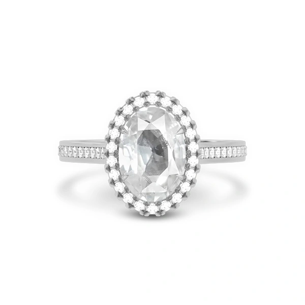 White Sapphire Platinum Ring