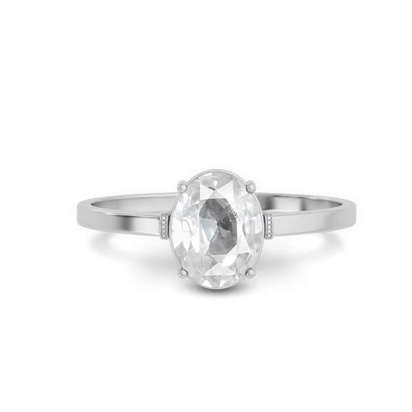 White Sapphire Platinum Ring