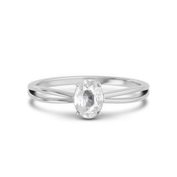 White Sapphire Platinum Ring