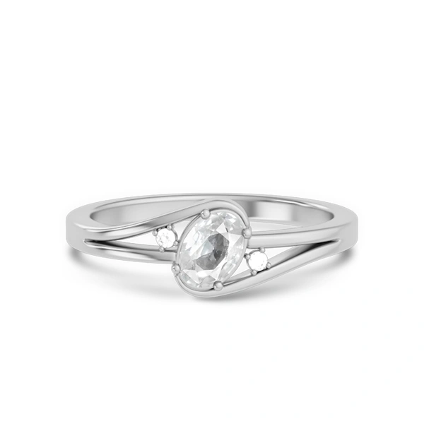 White Sapphire Platinum Ring