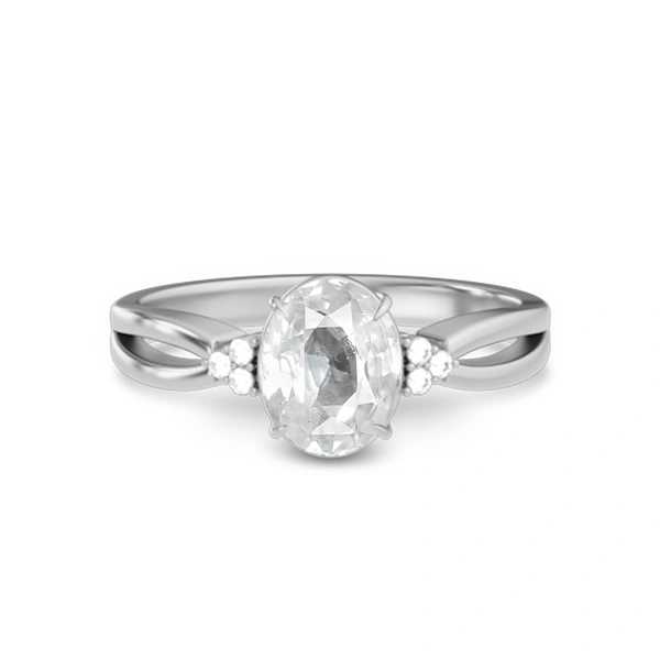 White Sapphire Platinum Ring