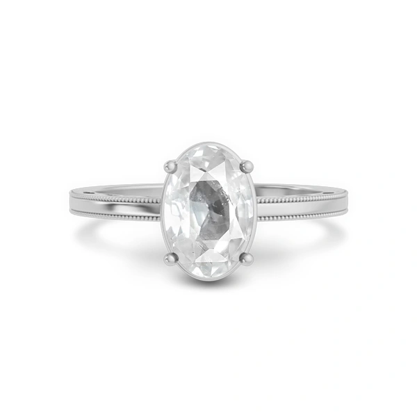 White Sapphire Platinum Ring
