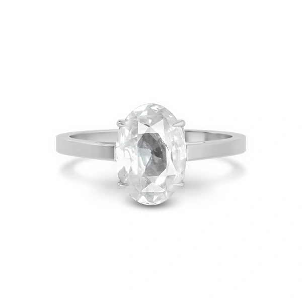 White Sapphire Platinum Ring