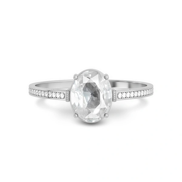 White Sapphire Platinum Ring