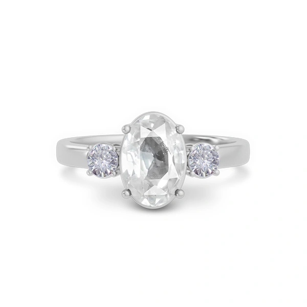 White Sapphire Platinum Ring