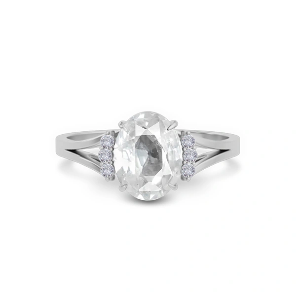 White Sapphire Platinum Ring