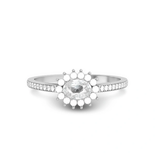 White Sapphire Platinum Ring