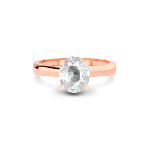 White Sapphire Rose Gold Ring
