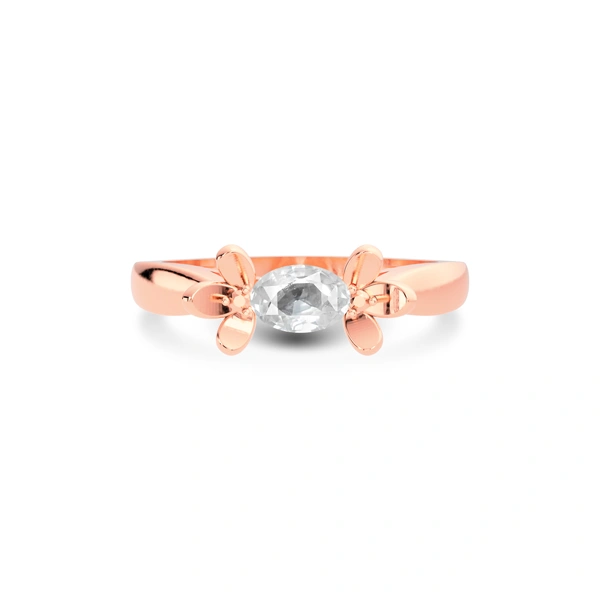 White Sapphire Rose Gold Ring