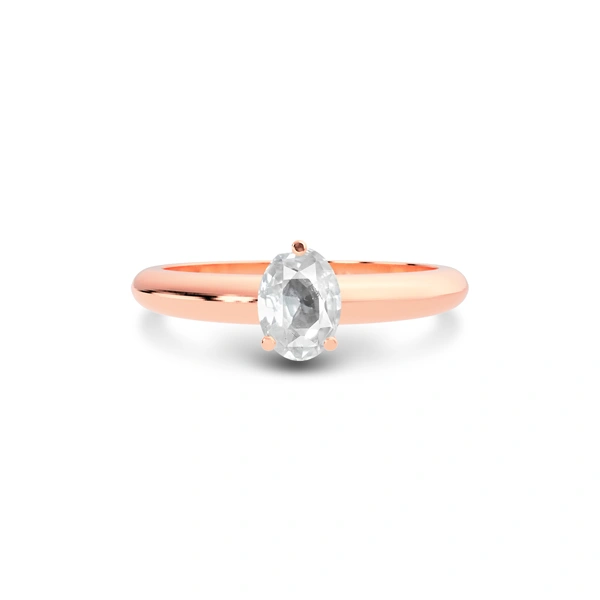 White Sapphire Rose Gold Ring