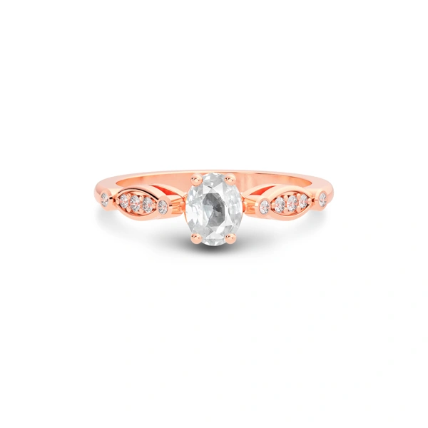 White Sapphire Rose Gold Ring