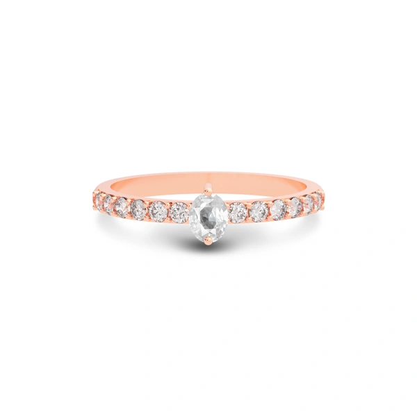 White Sapphire Rose Gold Ring