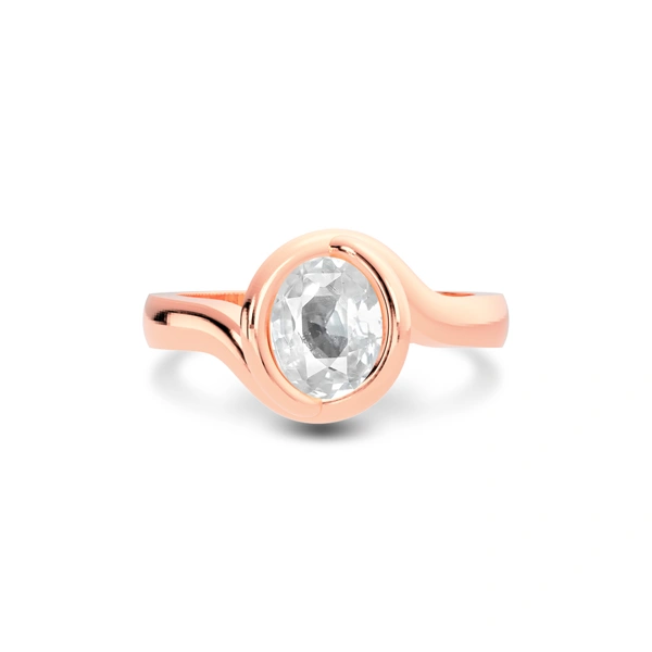 White Sapphire Rose Gold Ring