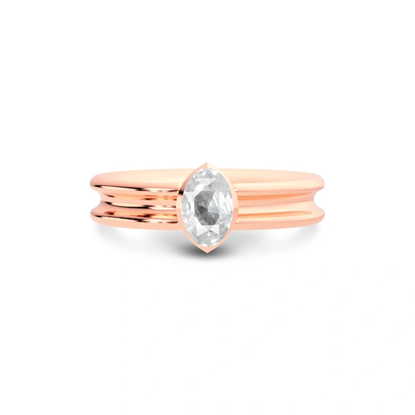 White Sapphire Rose Gold Ring