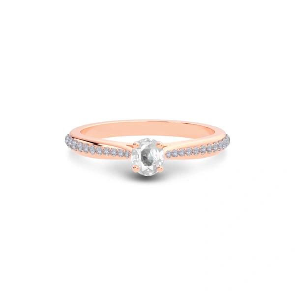 White Sapphire Rose Gold Ring