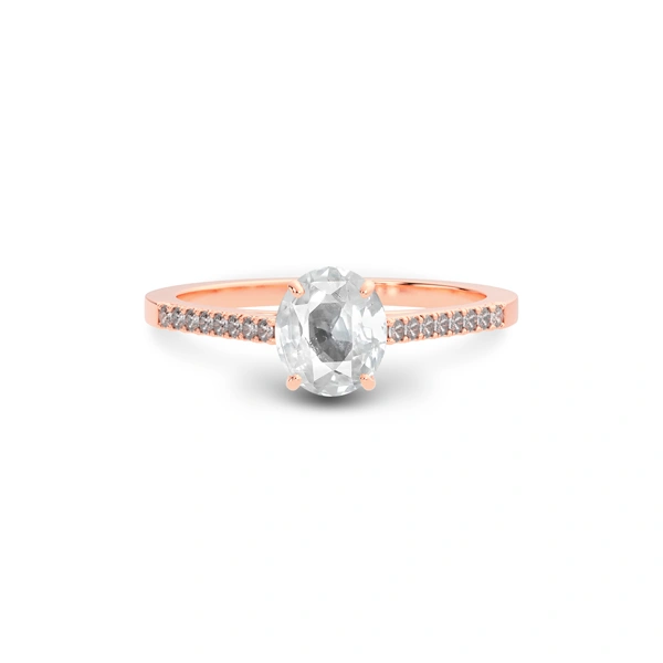 White Sapphire Rose Gold Ring
