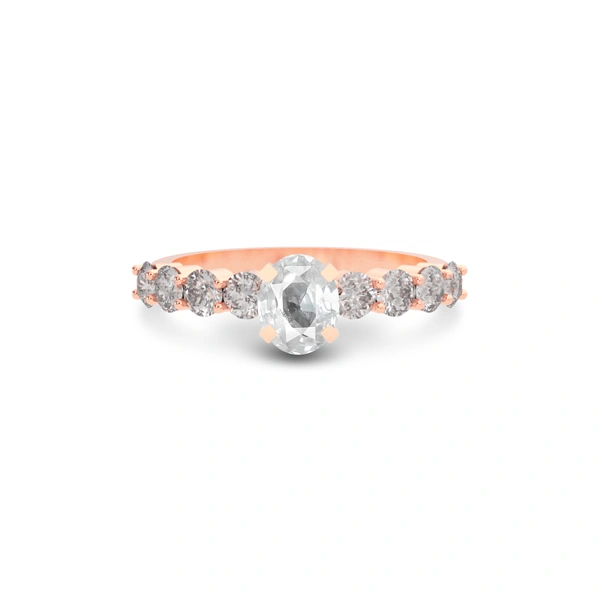 White Sapphire Rose Gold Ring