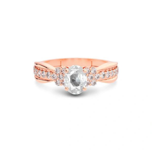 White Sapphire Rose Gold Ring