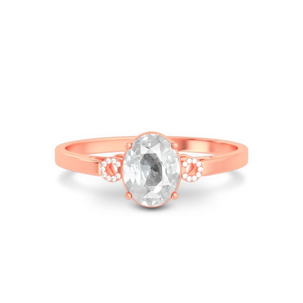 White Sapphire Rose Gold Ring