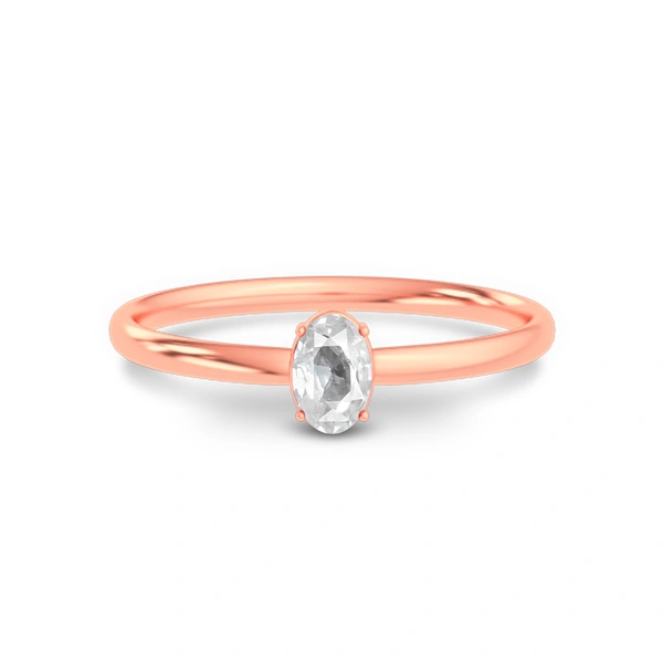 White Sapphire Rose Gold Ring