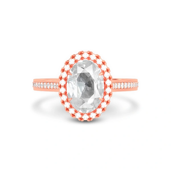 White Sapphire Rose Gold Ring