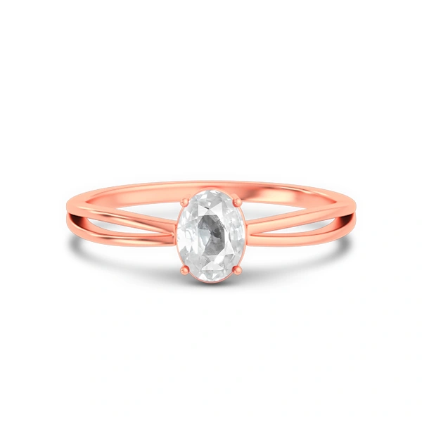 White Sapphire Rose Gold Ring