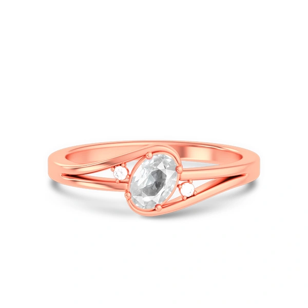 White Sapphire Rose Gold Ring