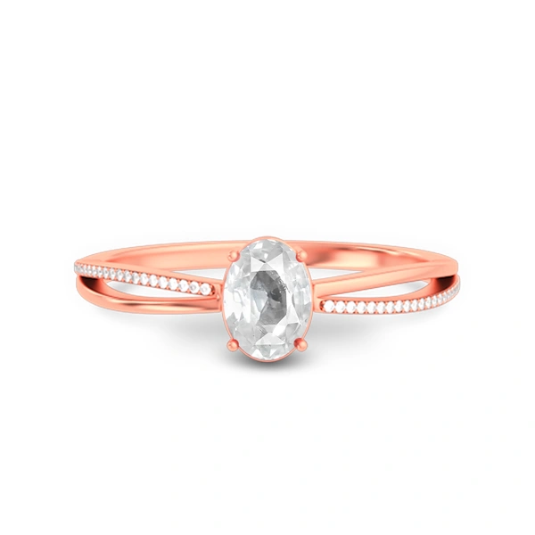 White Sapphire Rose Gold Ring