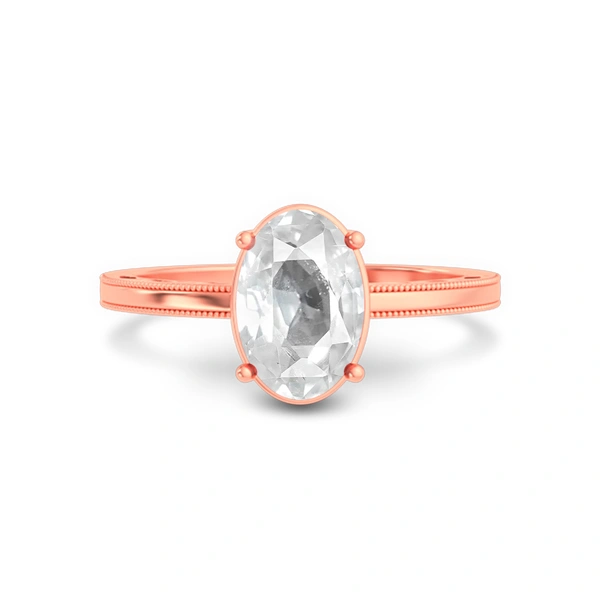 White Sapphire Rose Gold Ring