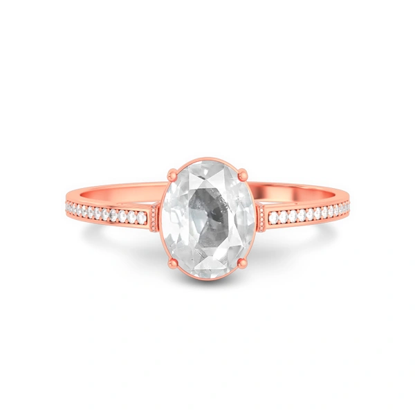 White Sapphire Rose Gold Ring