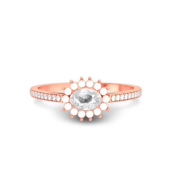 White Sapphire Rose Gold Ring