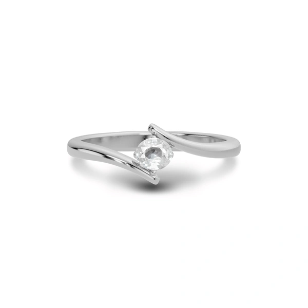White Sapphire Sterling Silver Ring