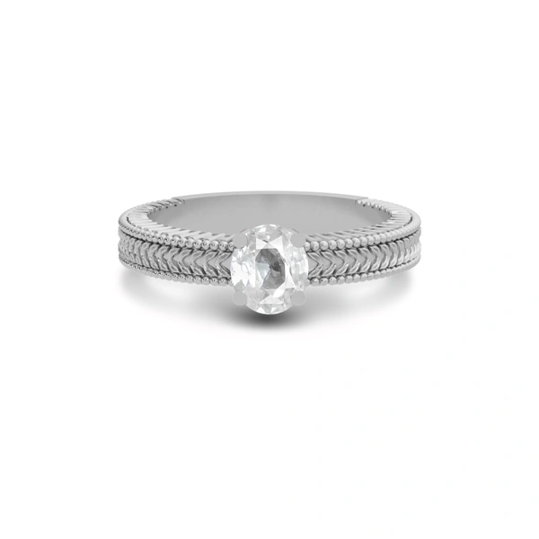 White Sapphire Sterling Silver Ring