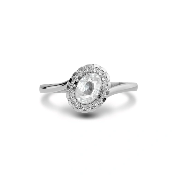 White Sapphire Sterling Silver Ring