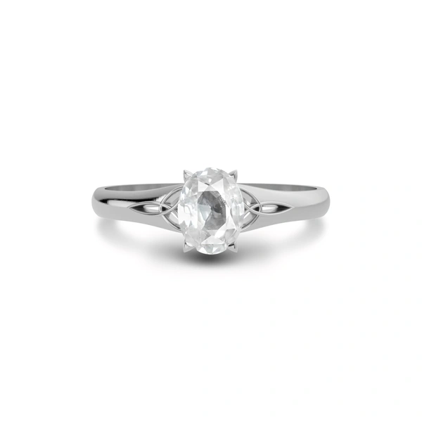 White Sapphire Sterling Silver Ring