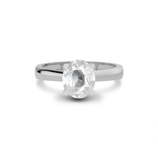 White Sapphire Sterling Silver Ring