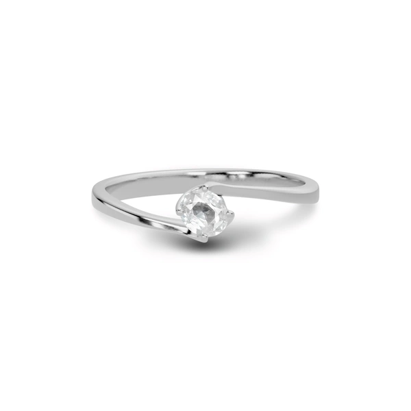 White Sapphire Sterling Silver Ring
