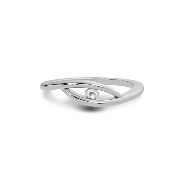 White Sapphire Sterling Silver Ring