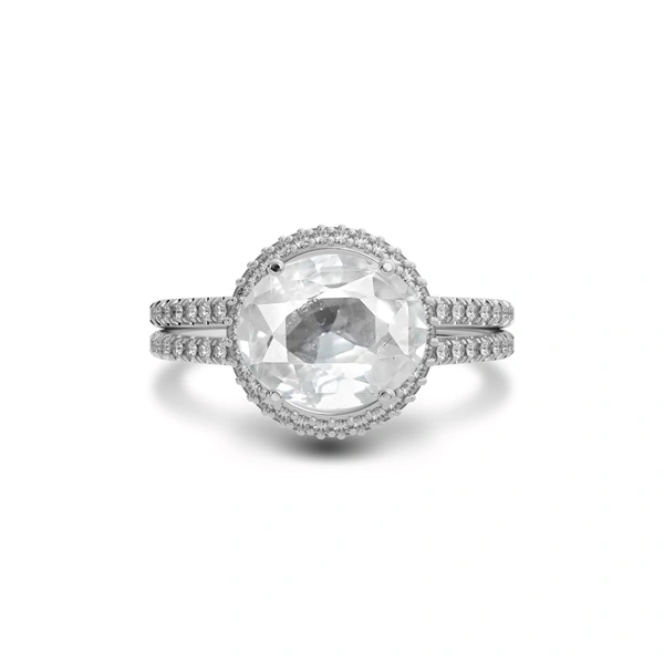 White Sapphire Sterling Silver Ring