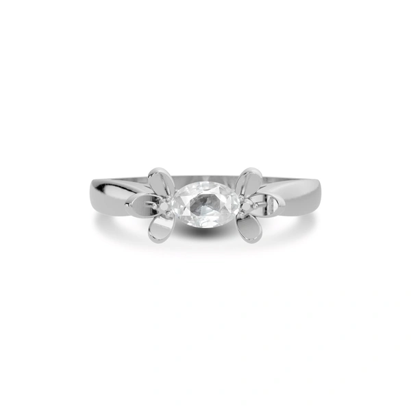 White Sapphire Sterling Silver Ring