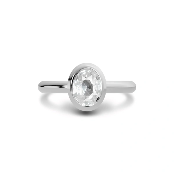 White Sapphire Sterling Silver Ring