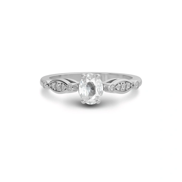 White Sapphire Sterling Silver Ring