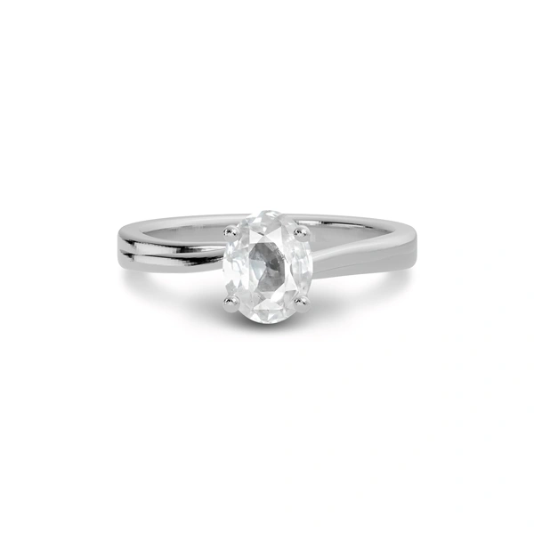 White Sapphire Sterling Silver Ring