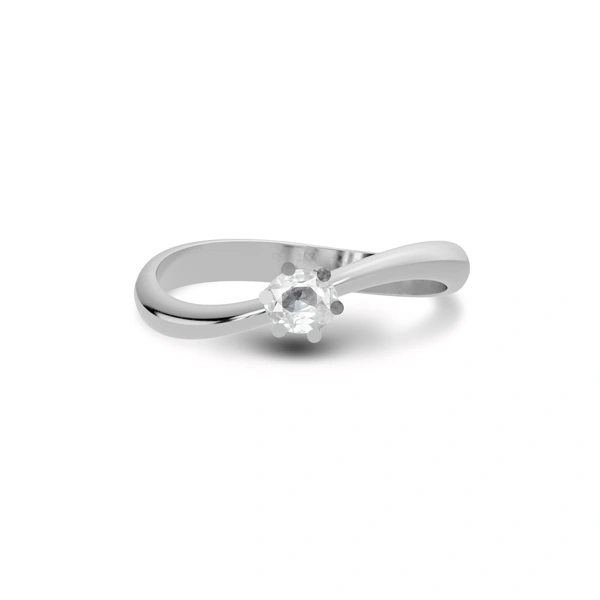 White Sapphire Sterling Silver Ring