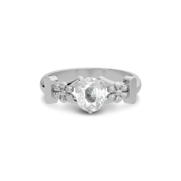 White Sapphire Sterling Silver Ring
