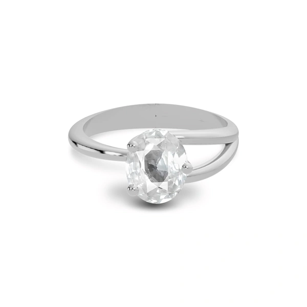 White Sapphire Sterling Silver Ring