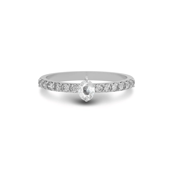 White Sapphire Sterling Silver Ring