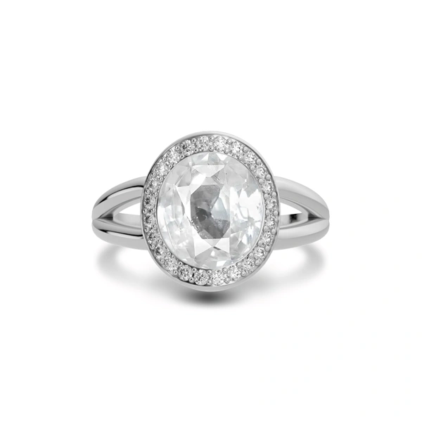 White Sapphire Sterling Silver Ring