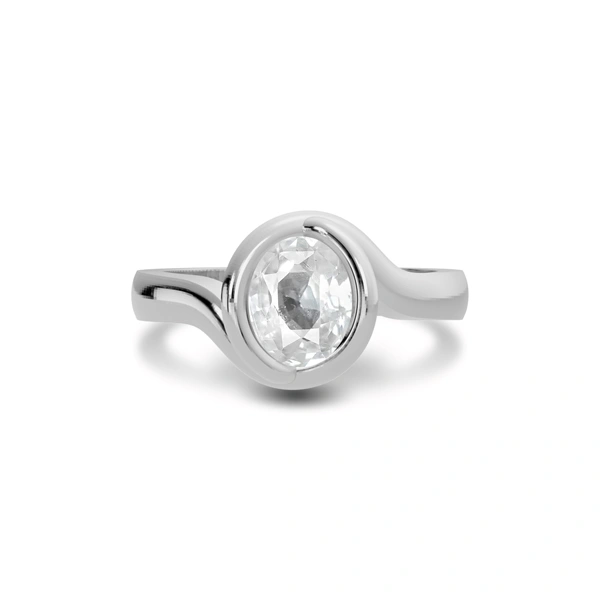 White Sapphire Sterling Silver Ring