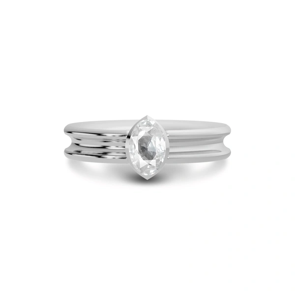White Sapphire Sterling Silver Ring